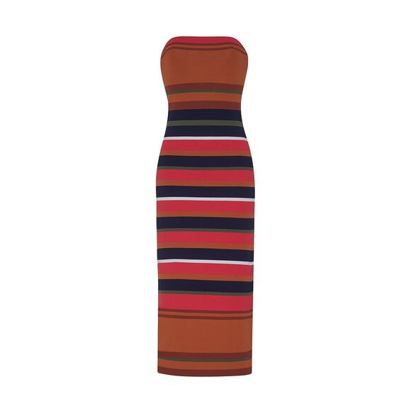 Cara Cara Mesa Striped Strapless Midi Dress NWT - Picture 3 of 6